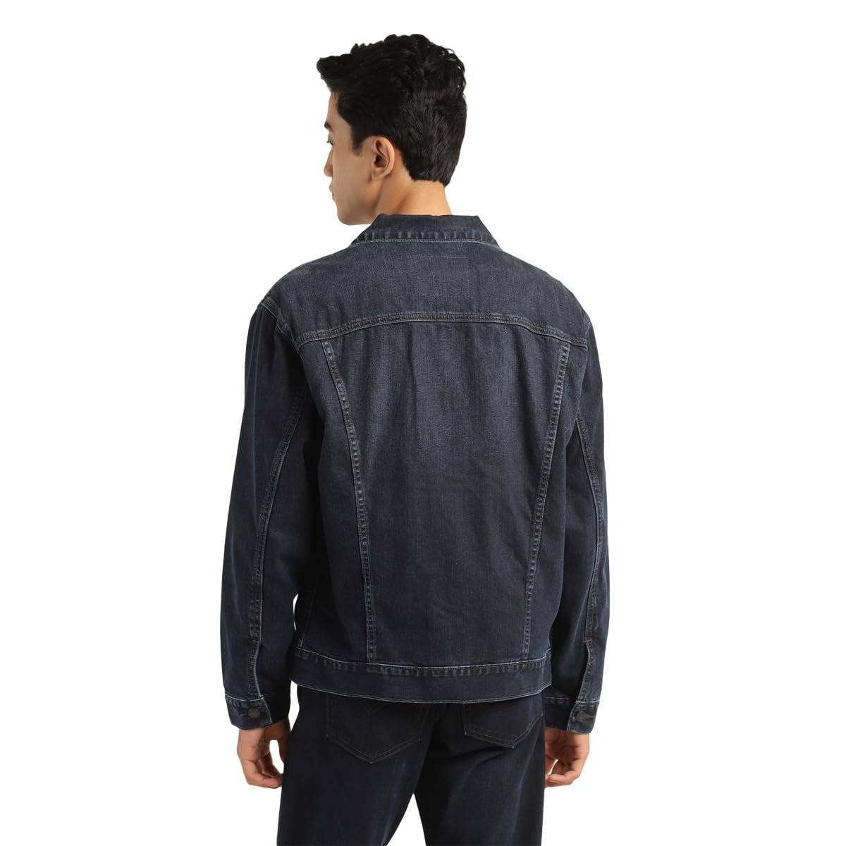Men's Solid Blue Collar Neck Jacket