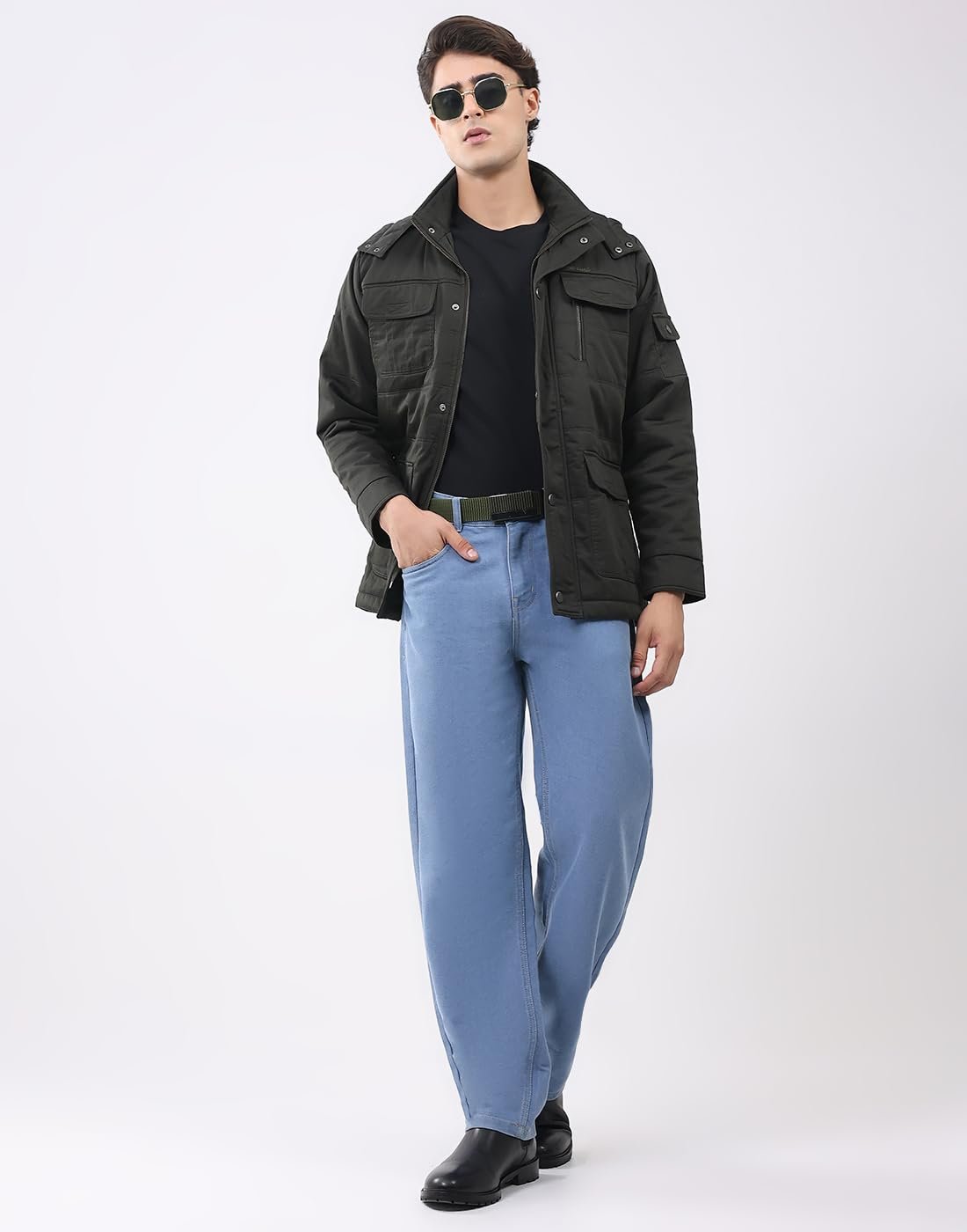 Men’s Regular Fit Solid Collared Neck Full Sleeve Winter Jacket | Soft Warm Fabric | Stylish Classic Winter Outerwear | Stylish Men’s Winter Jacket Green L (Pack Of 1)