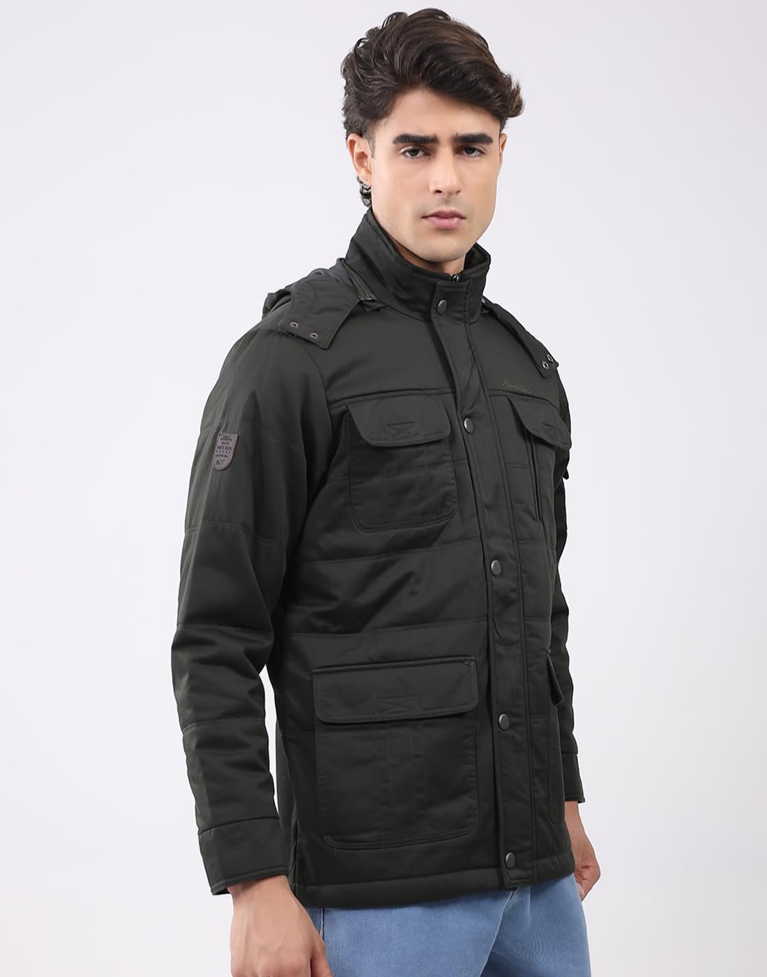 Men’s Regular Fit Solid Collared Neck Full Sleeve Winter Jacket | Soft Warm Fabric | Stylish Classic Winter Outerwear | Stylish Men’s Winter Jacket Green L (Pack Of 1)