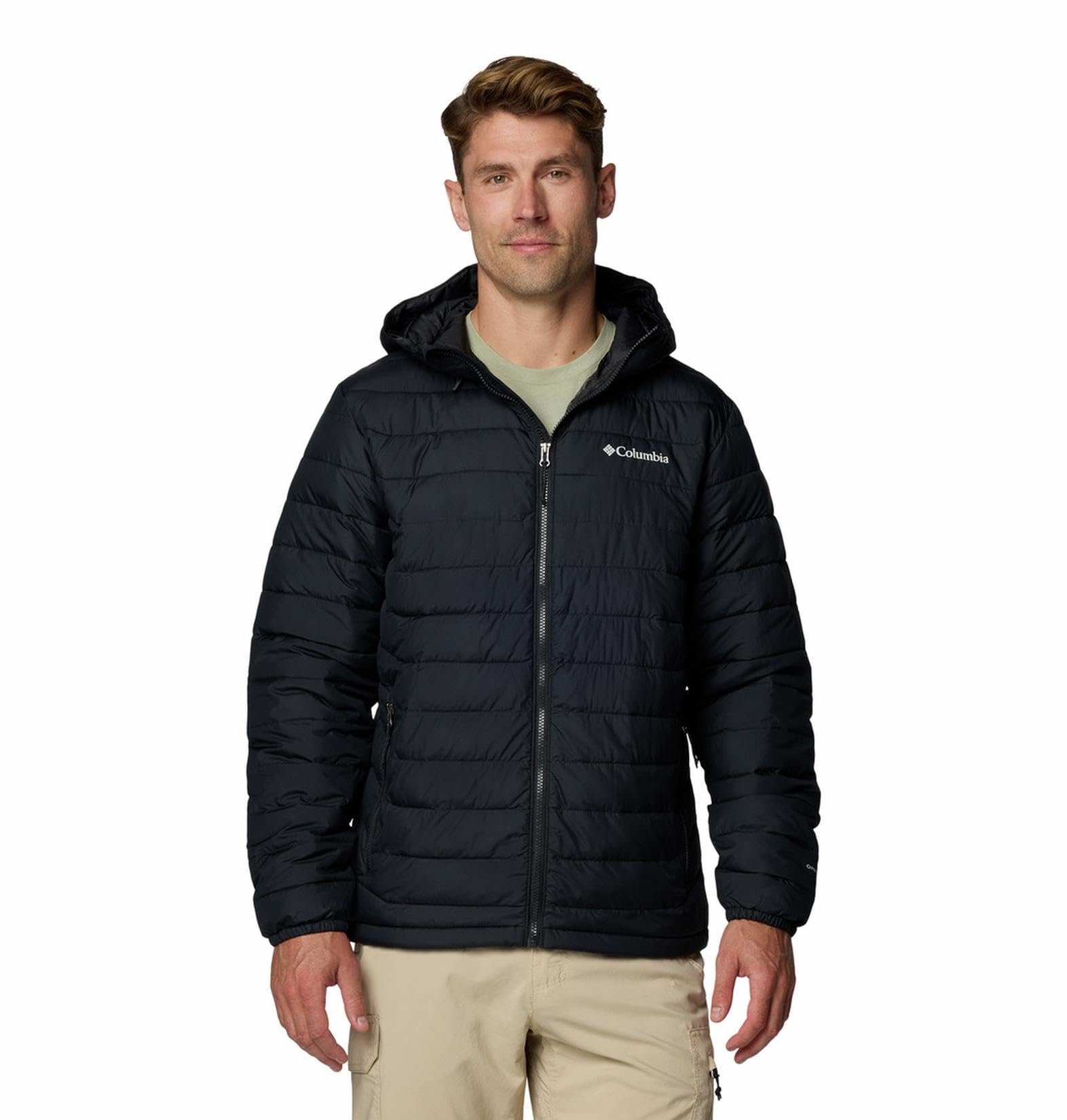 Men Black Omni Heat Reflective Powder Lite II Hooded Jacket