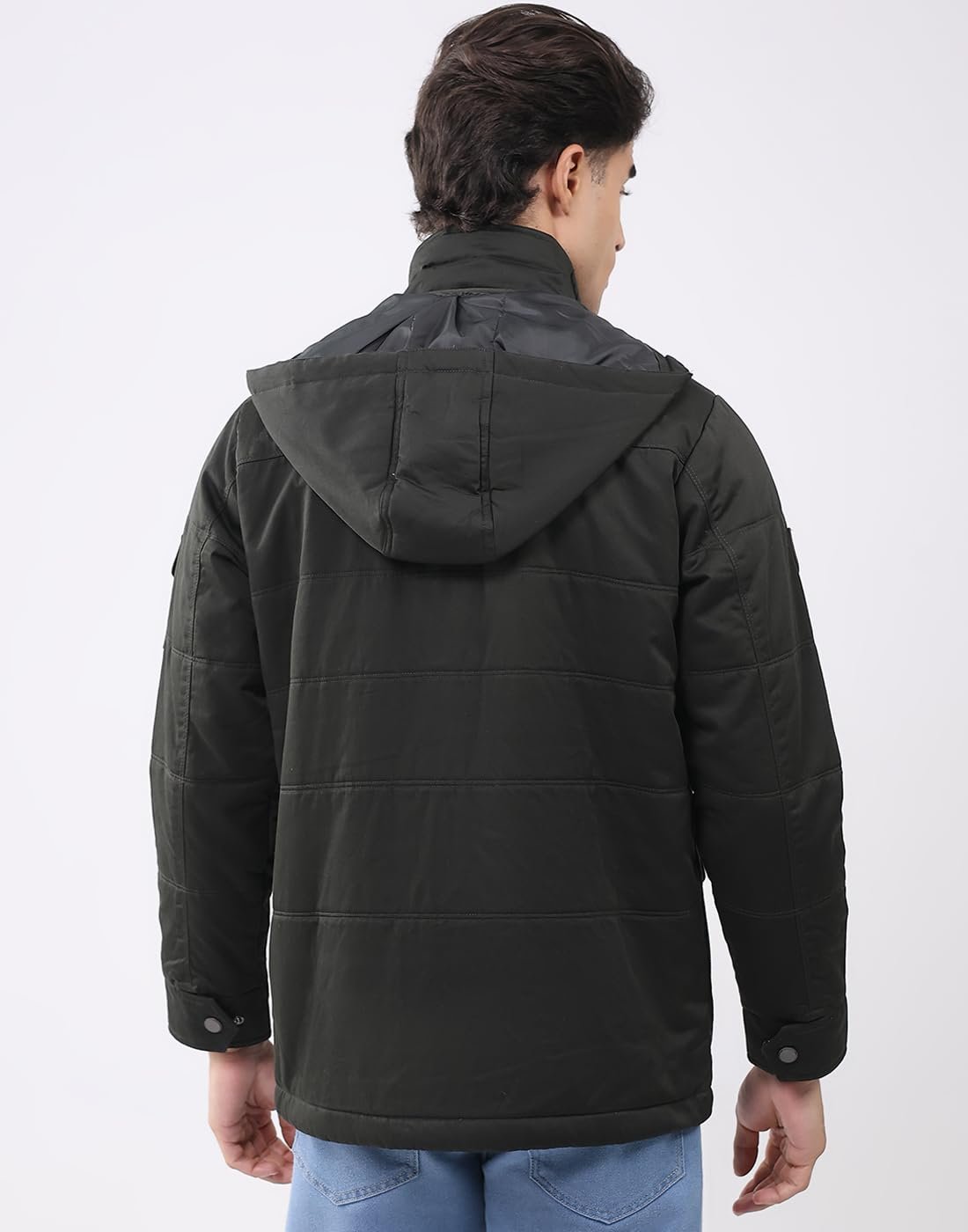 Men’s Regular Fit Solid Collared Neck Full Sleeve Winter Jacket | Soft Warm Fabric | Stylish Classic Winter Outerwear | Stylish Men’s Winter Jacket Green L (Pack Of 1)