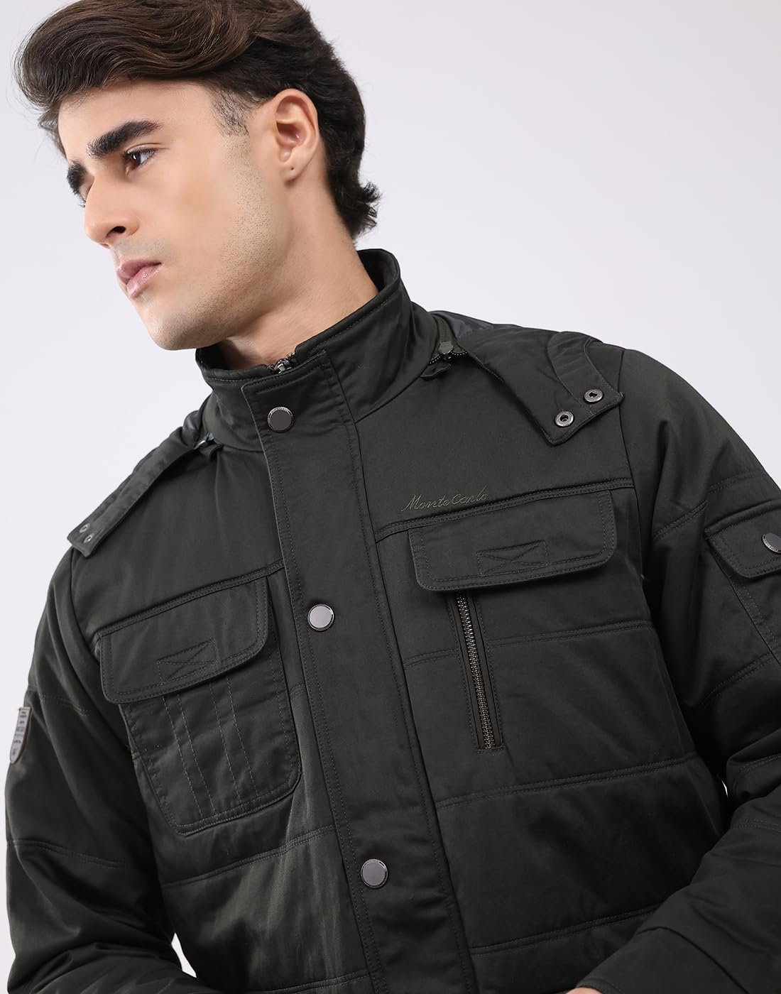 Men’s Regular Fit Solid Collared Neck Full Sleeve Winter Jacket | Soft Warm Fabric | Stylish Classic Winter Outerwear | Stylish Men’s Winter Jacket Green L (Pack Of 1)