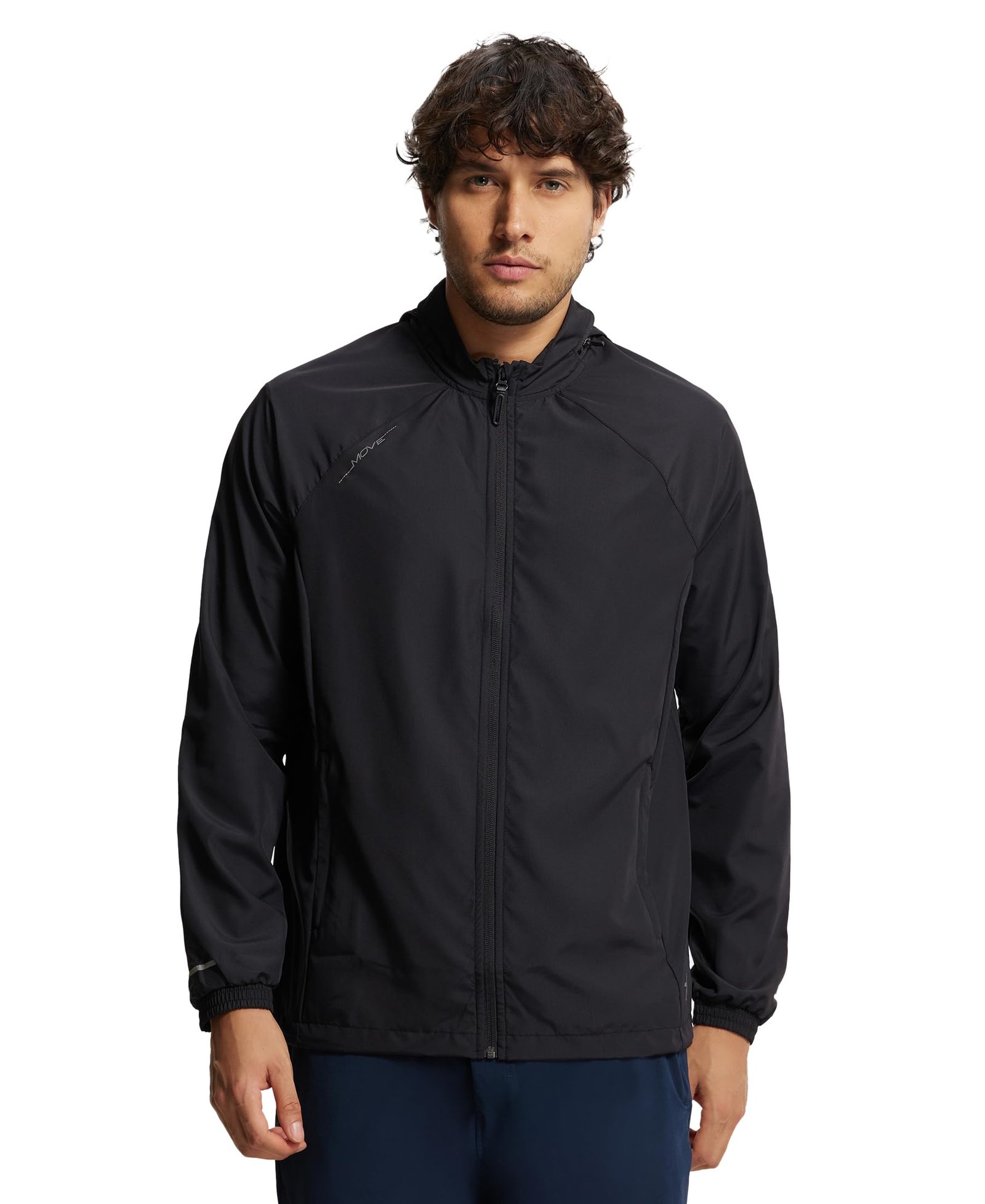 MV40 Men's Microfiber Fabric Water Resistant Convertible Hoodie Jacket_Black