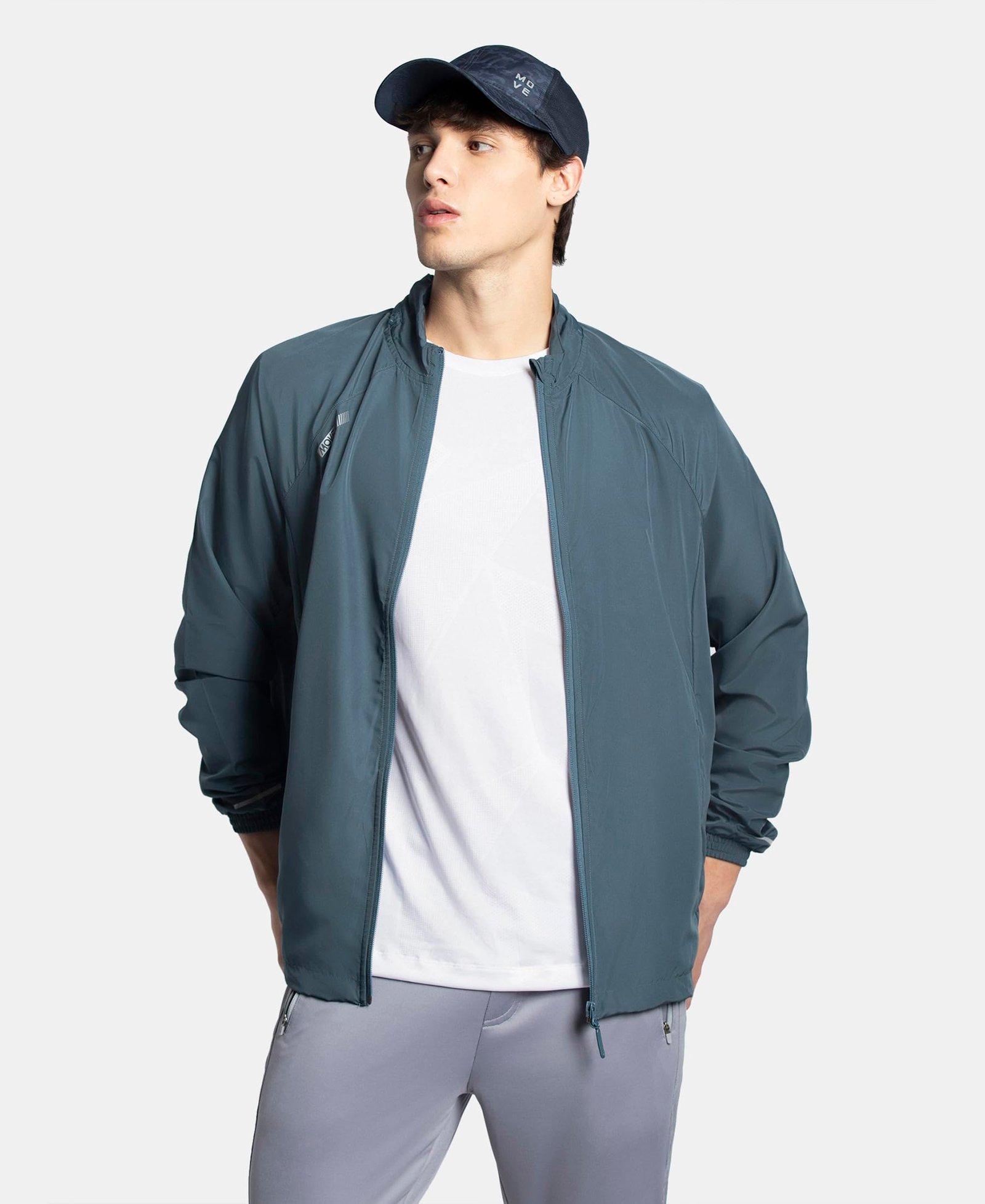 MV40 Men's Microfiber Fabric Water Resistant Convertible Hoodie Jacket_Mid Night Navy