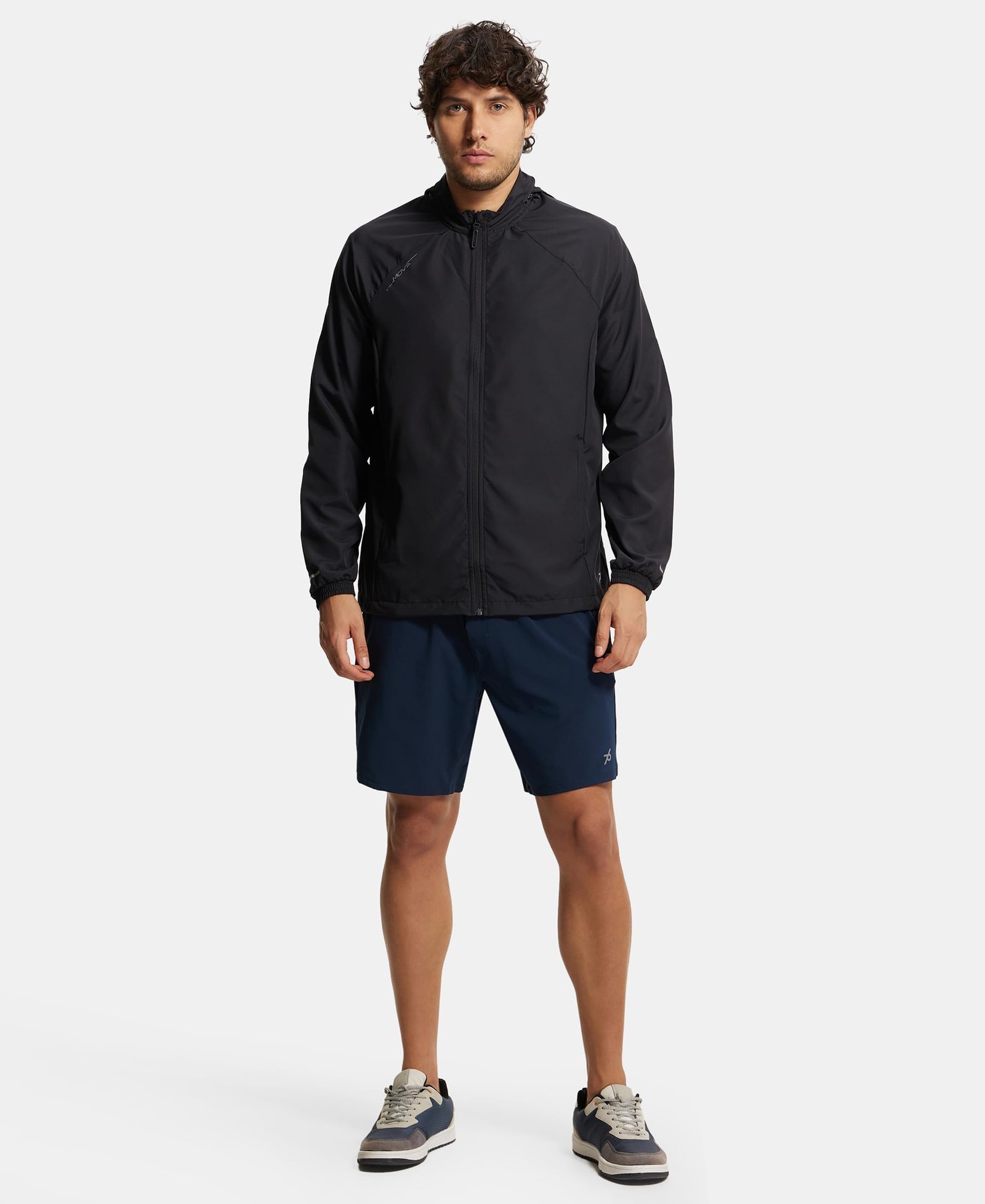 MV40 Men's Microfiber Fabric Water Resistant Convertible Hoodie Jacket_Black