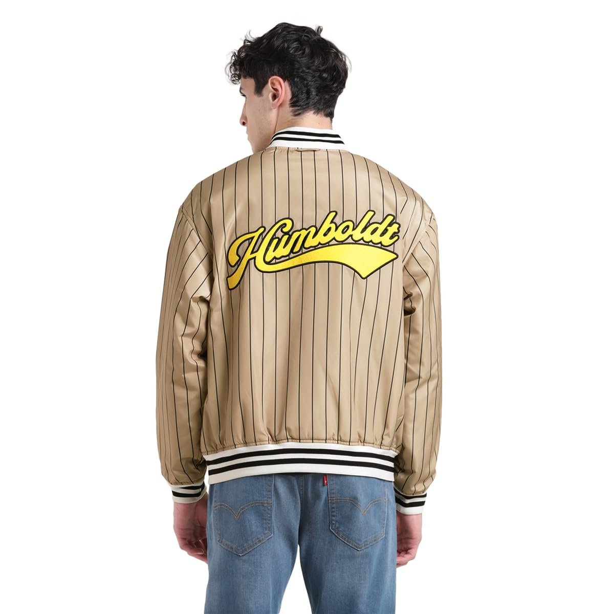 Men's Solid Beige Collar Neck Jacket