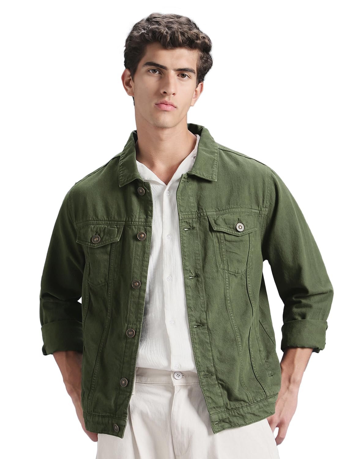 Men's Overdyed Trucker Denim Jacket - Jacket for Men | 100% Cotton | Double Flap Pocket | Regular Fit | Full Sleeve Jacket