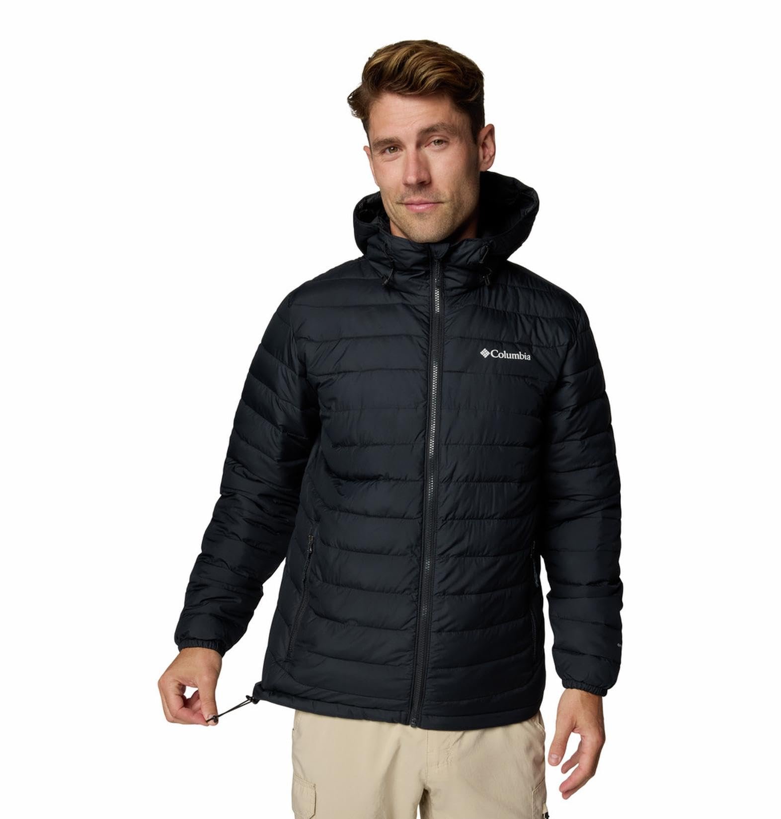 Men Black Omni Heat Reflective Powder Lite II Hooded Jacket