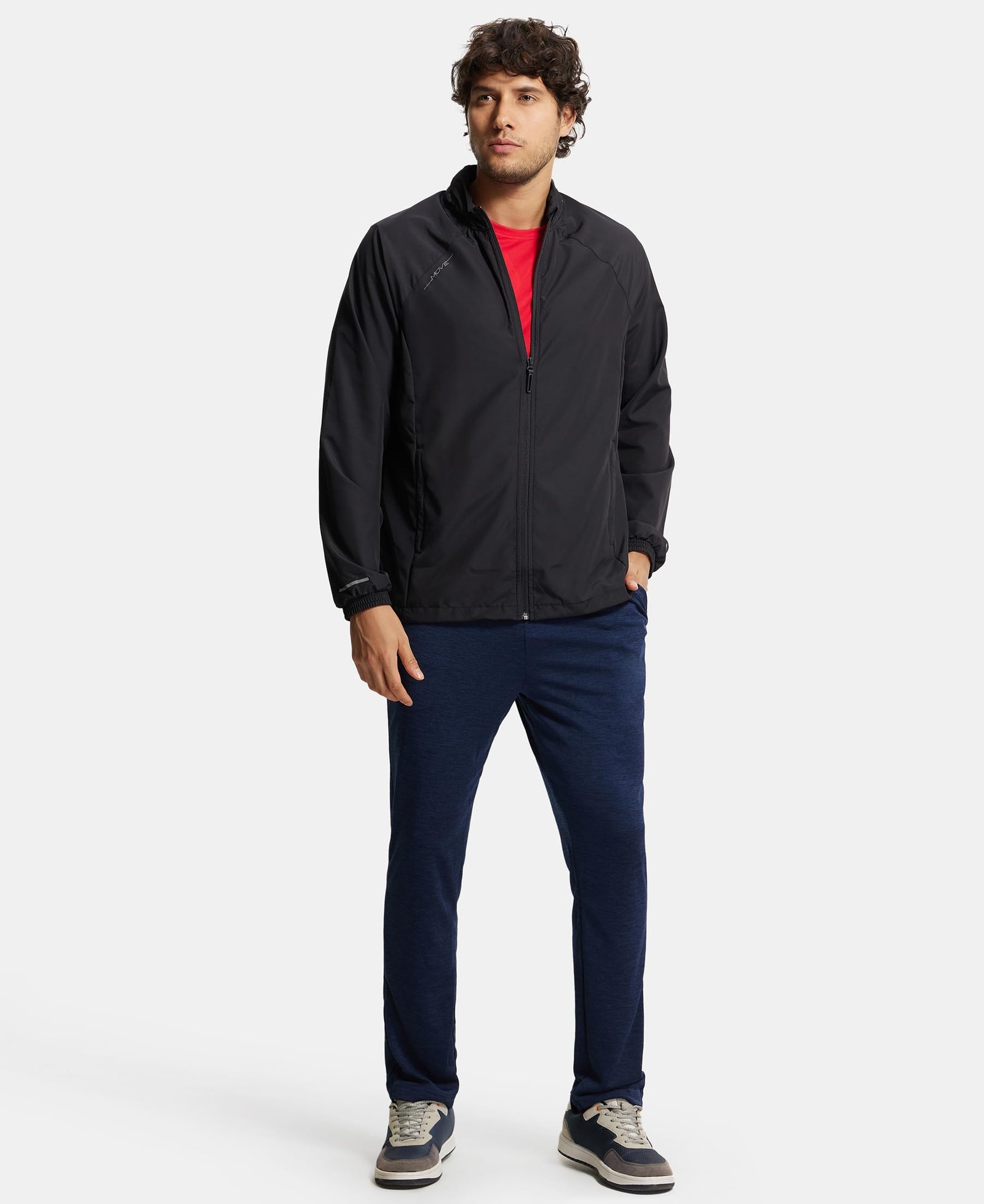 MV40 Men's Microfiber Fabric Water Resistant Convertible Hoodie Jacket_Black