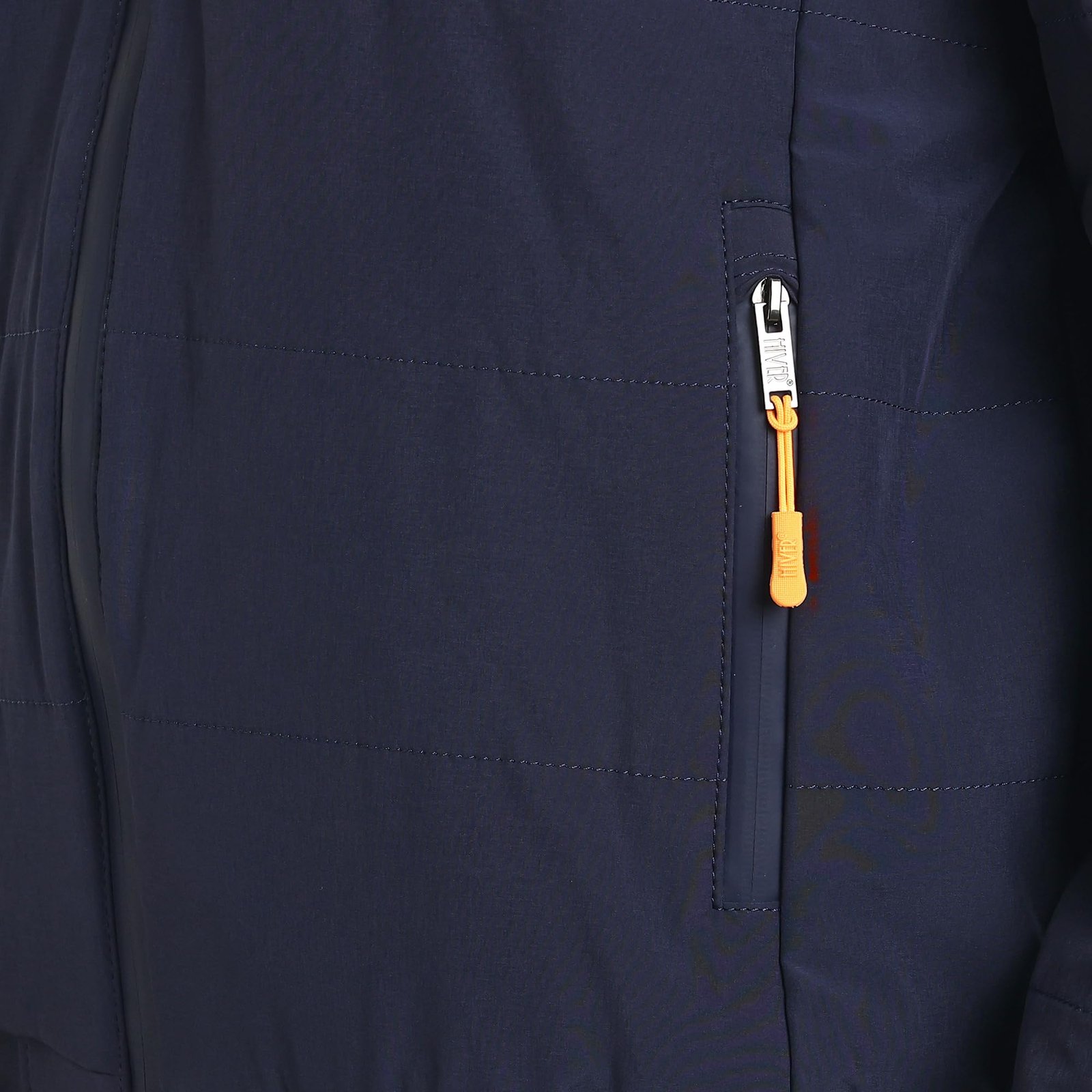 Men's Nylon Standard Length Jacket Water Proof Full-Sleeved Winter Jacket with Hood For Minus Degree (Royal Blue)