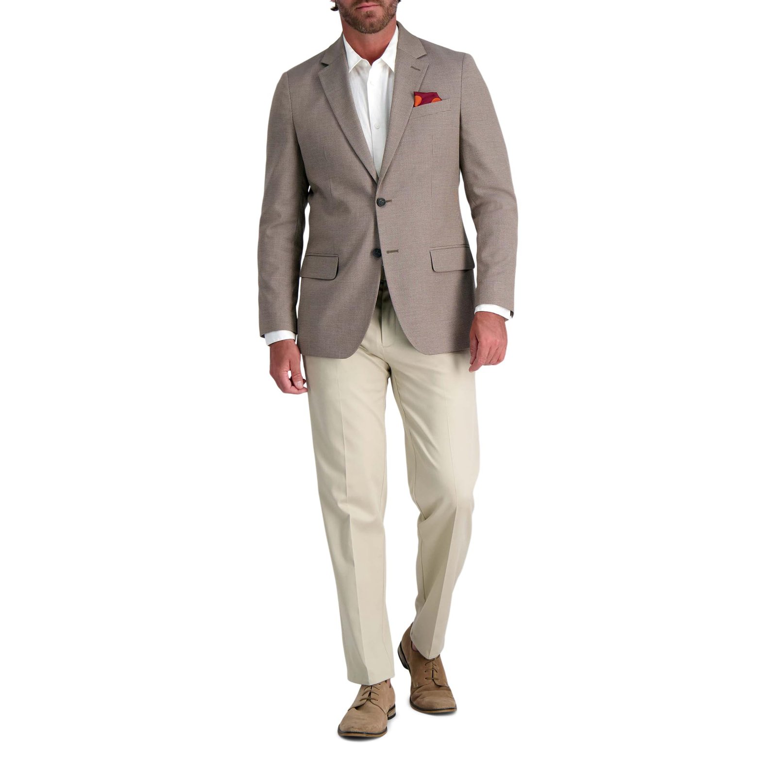 Mens Jmh Premium Stretch Tailored Fit Big & Tall Sport Coat, Mocha, 44