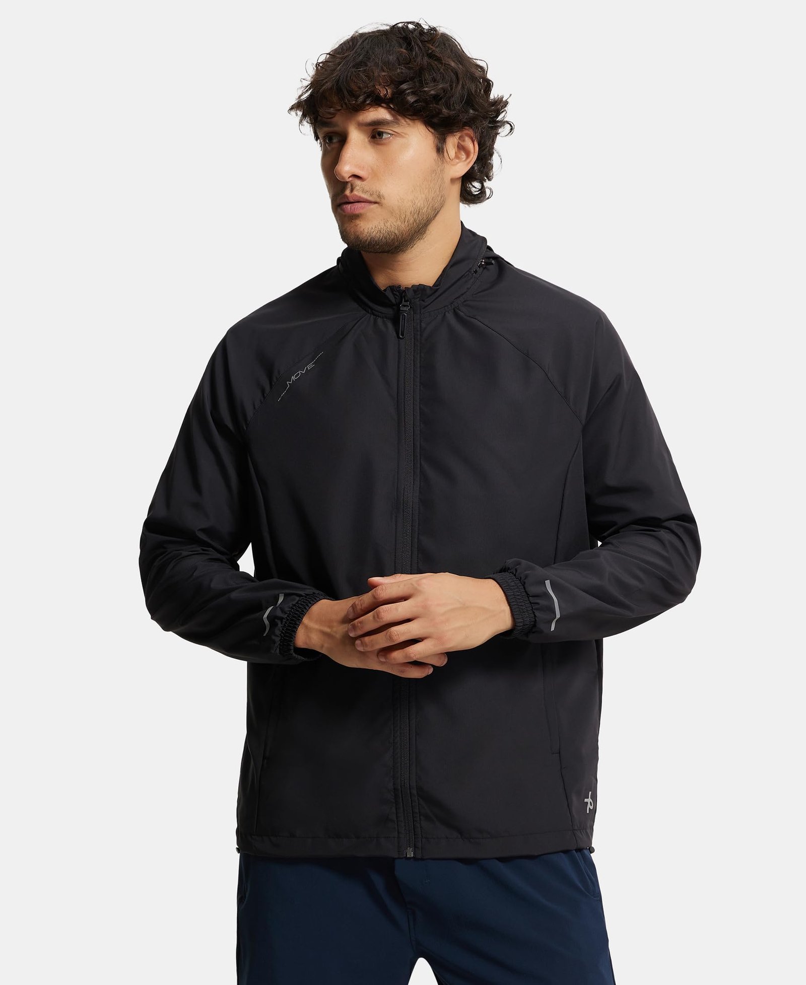 MV40 Men's Microfiber Fabric Water Resistant Convertible Hoodie Jacket_Black