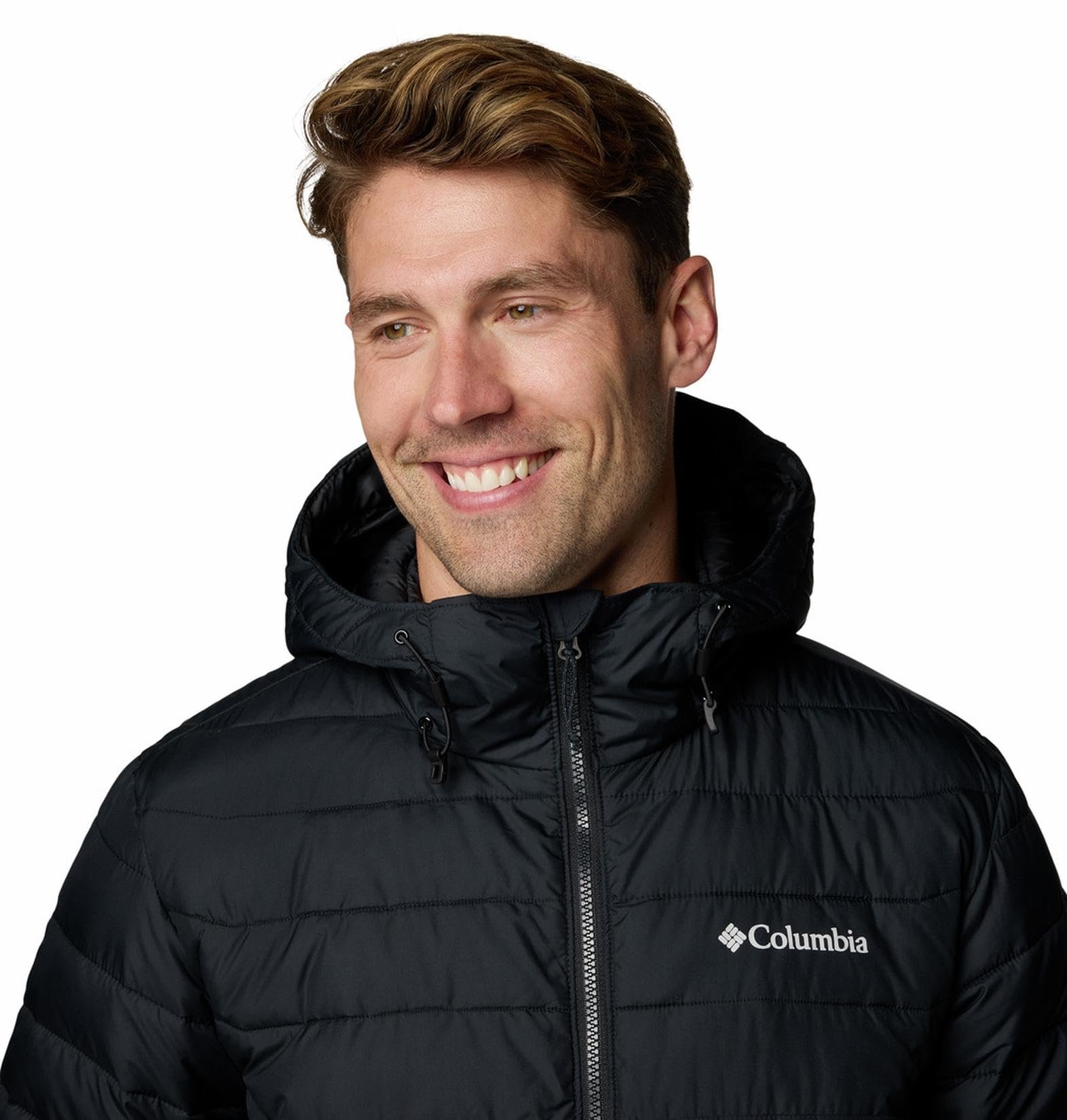 Men Black Omni Heat Reflective Powder Lite II Hooded Jacket