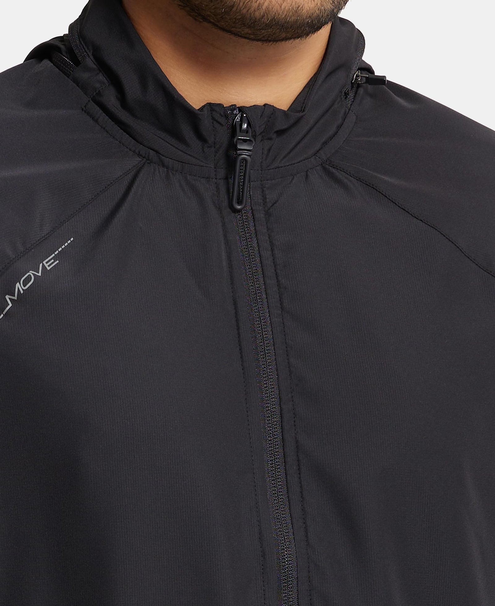 MV40 Men's Microfiber Fabric Water Resistant Convertible Hoodie Jacket_Black