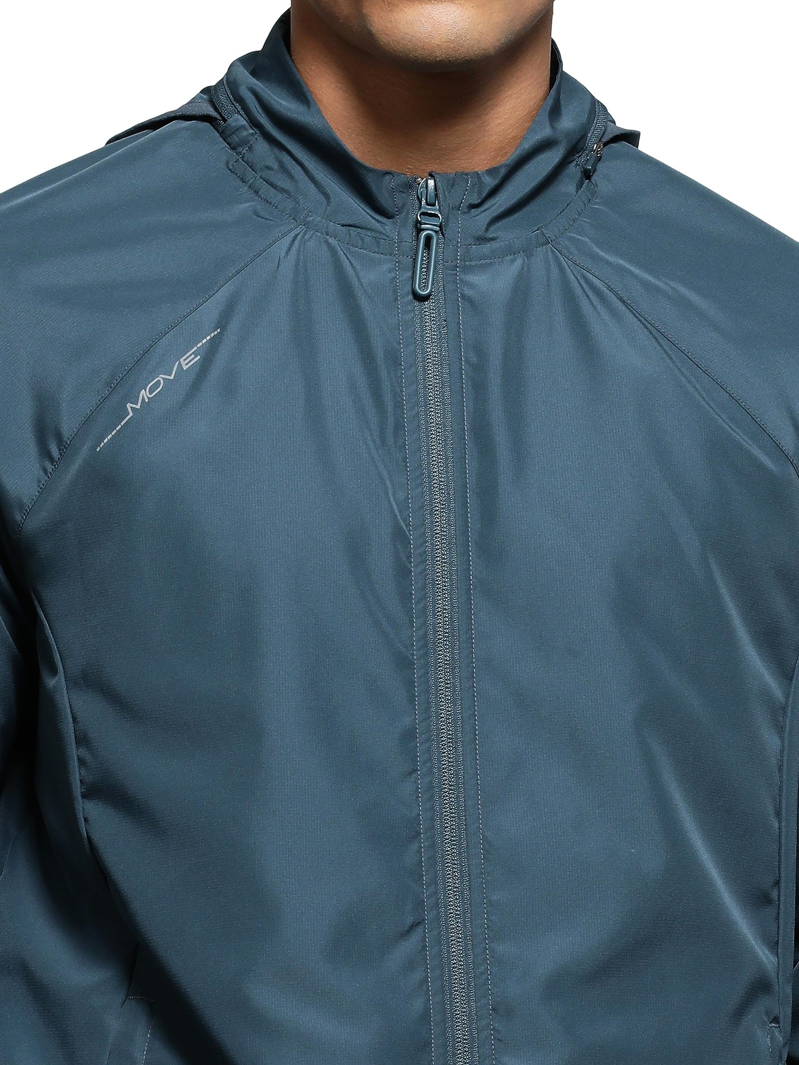 MV40 Men's Microfiber Fabric Water Resistant Convertible Hoodie Jacket_Mid Night Navy