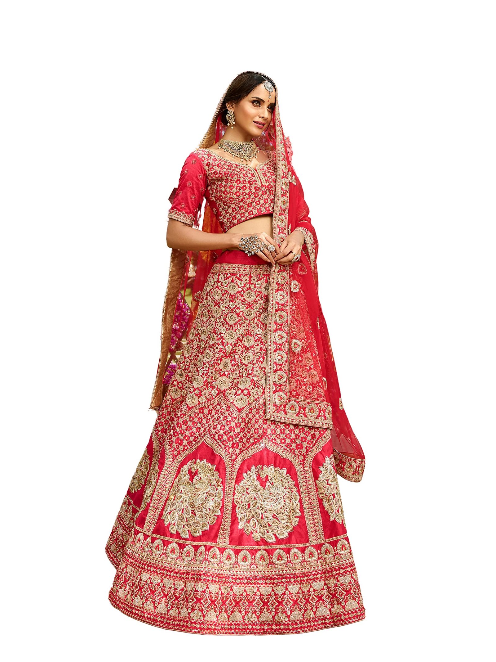 Red color Lehenga Choli With Dori and Zari Work For Women