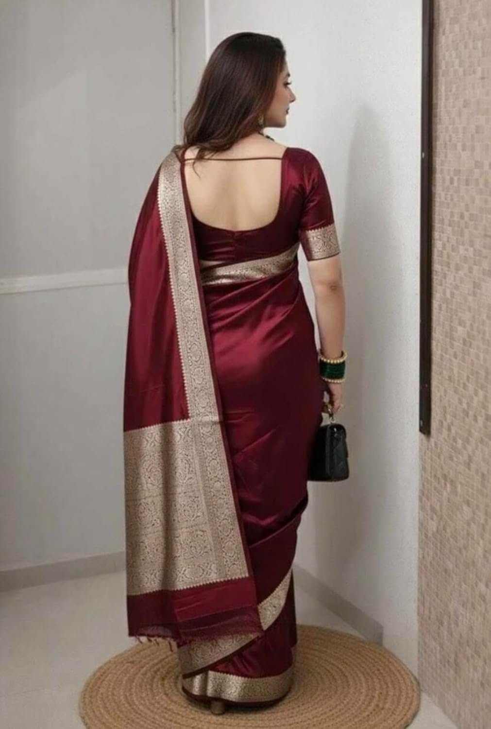 Women's Art Silk Maroon Saree with Blouse Piece for Traditional Ethnic Wear Sari-(AZ-YS-OG1-RABBA MAROON)