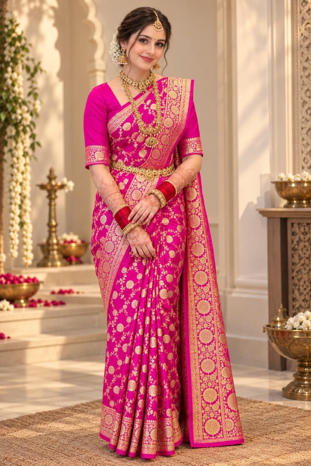 Womens Heavy Zari Banarasi Kanjivaram Saree