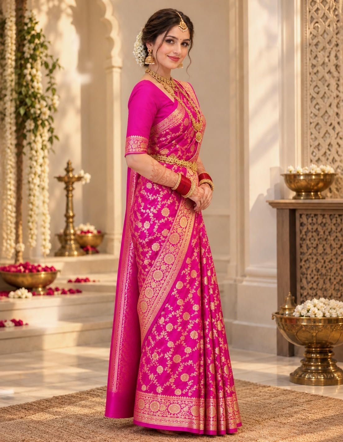 Womens Heavy Zari Banarasi Kanjivaram Saree