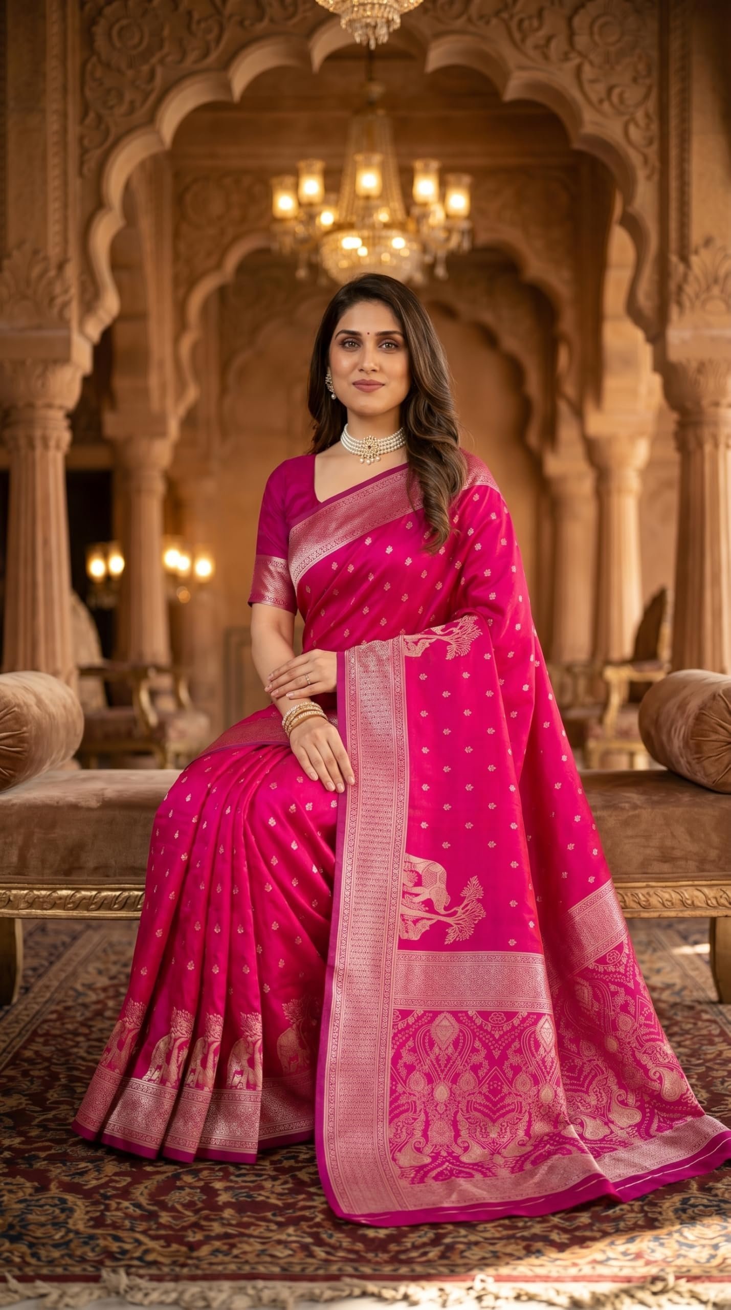 Women's Pure Kanjivaram Silk Sarees Latest Banarasi Saree For Woman Soft Sari Party Design Wear Pattu Cotton With Blouse Piece Wedding Sadi Ladies 2026 collection (Bansi RaniPink)